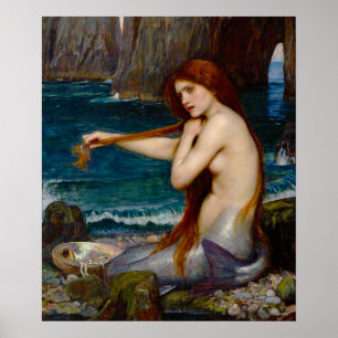 Eine Meerjungfrau, ca. 1900 von John Waterhouse Poster