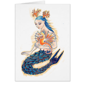 Eine Meerjungfrau und ihr Seepferd