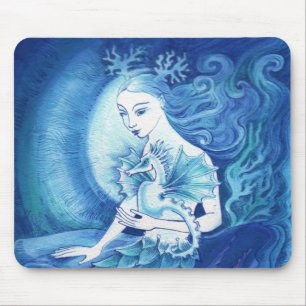Eine Meerjungfrau und ihr Seepferd Mousepad