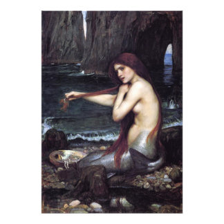Eine Meerjungfrau von J W Waterhouse, 1901 Fotodruck