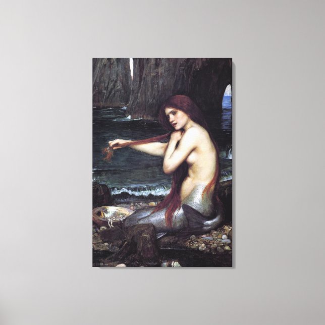 Eine Meerjungfrau von J W Waterhouse, 1901 Leinwanddruck (Vorderseite)