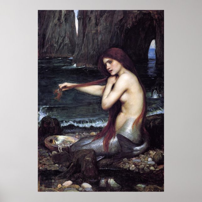 Eine Meerjungfrau von J W Waterhouse, 1901 Poster (Vorne)