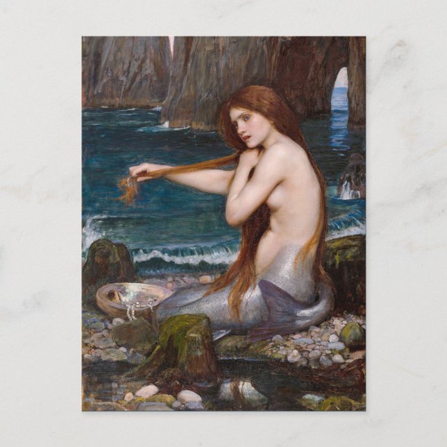 Eine Meerjungfrau von John William Waterhouse 1900 Postkarte (Vorderseite)