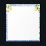 Eine Meldung aus | Amalfi Lemons Italian Blue Tile Notizblock<br><div class="desc">Ein attraktives und praktisches Notizblock-Design,  das zu meinen beliebten Zitronen / hellblau / blau Kacheln Braut und Baby Dusche Einladungs-Programm passt.</div>