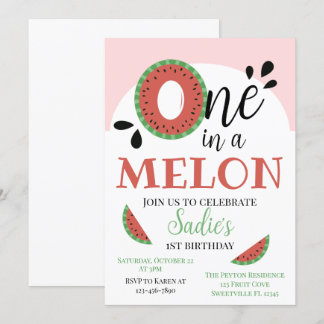 Eine Melon Girls zum ersten Geburtstag Einladung