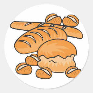 eine Menge Brot und Brötchen Runder Aufkleber