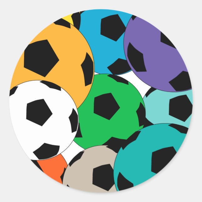 Eine Menge Fußballbälle Runder Aufkleber (Vorderseite)