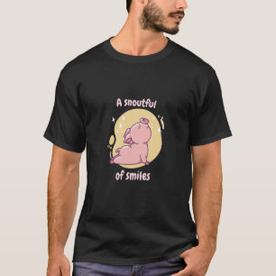 Eine Menge Lächeln Retro Niedliches Schwein vorhan T-Shirt