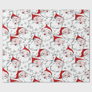 Eine Menge Retro-Weihnachtsmänner Geschenkpapier