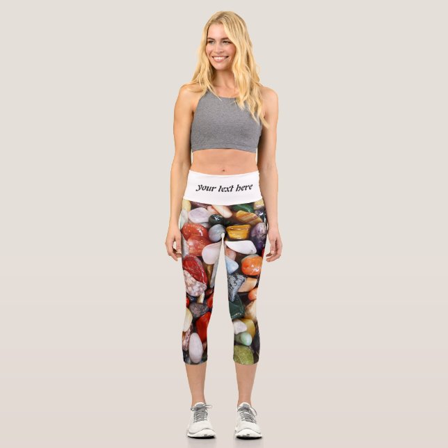 eine Menge schön gefärbter Steine Capri Leggings (Vorderseite)