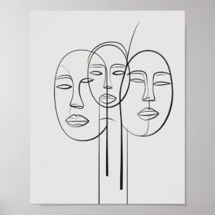 Eine Minimalistische Seite mit einer Linie Zeichne Poster