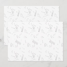 Eine minimalistische, weiße Linie Skizze zeigt ein Dankeskarte