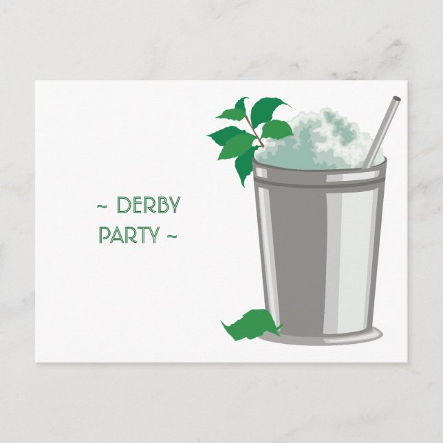 EINE MINTE JULEP DERBY-PARTY EINLADUNG POSTKARTE (Vorderseite)