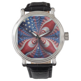 Eine Mischung aus amerikanischer Flagge und Frakta Armbanduhr