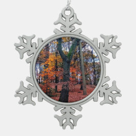 Eine Mischung aus Bäumen Schneeflocken Zinn-Ornament