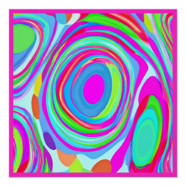 Eine Mischung aus farbenfrohen Mustern Kunst Poster (Vorderseite)