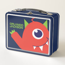 Eine mit Augen Alien Monster Orangenkinder nennen  Metall Lunch Box