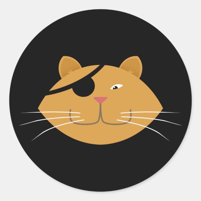 Eine mit Augen Katze Runder Aufkleber (Vorderseite)