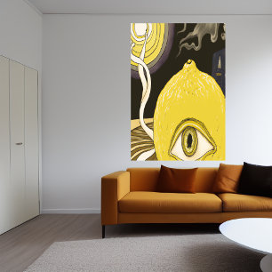 Eine mit Augen Lemon-Oberfläche   AI Art Poster