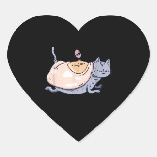 Eine mit Eiern bedeckte Katze für Katzenliebhaber Herz-Aufkleber