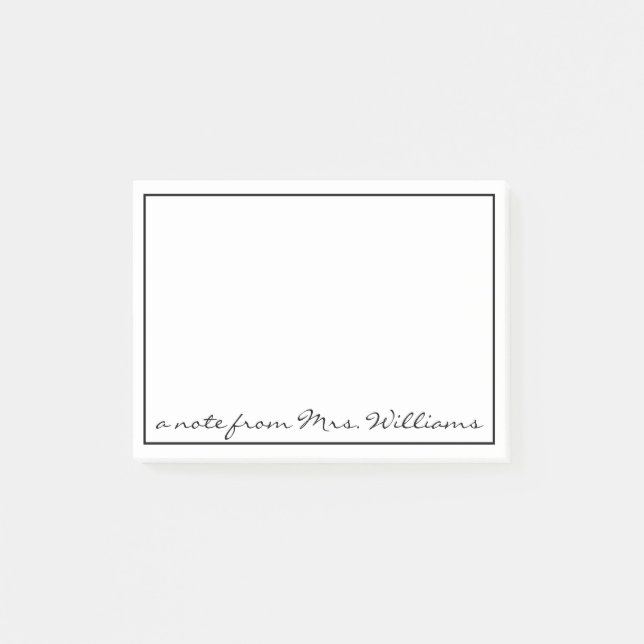 eine Mitteilung Post-it Klebezettel (Vorderseite)