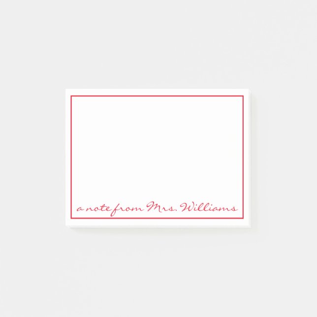 eine Mitteilung Post-it Klebezettel (Vorderseite)