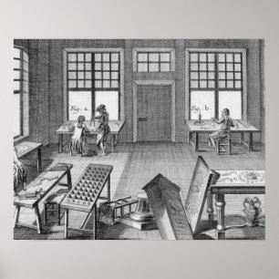 Eine Möbelgalerie in der Werkstatt, aus der "Enzyk Poster
