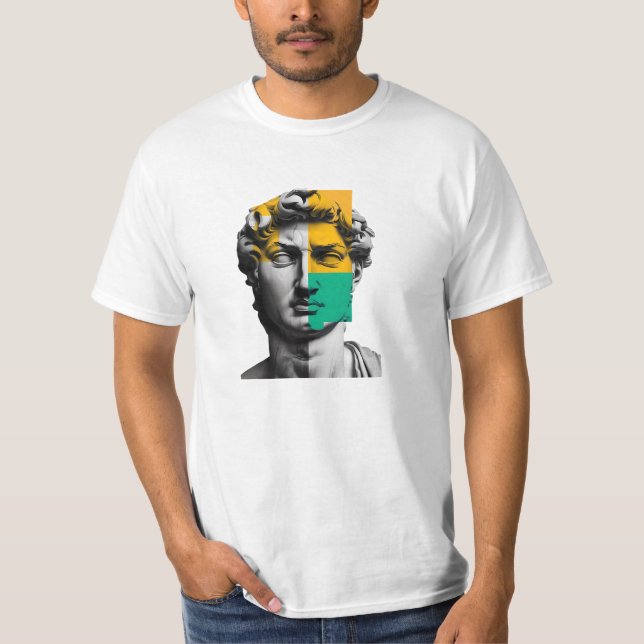 Eine moderne 3D-Skulptur "Michelangelos David" T-Shirt (Vorderseite)
