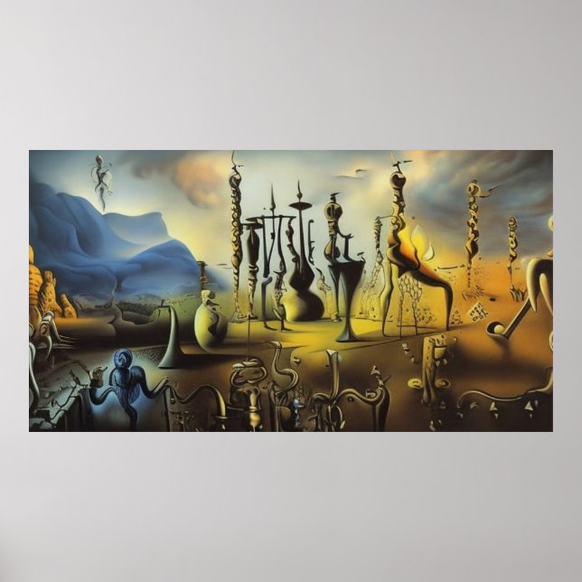 Eine moderne surreal abstrakte große surreale Figu Poster (Vorne)