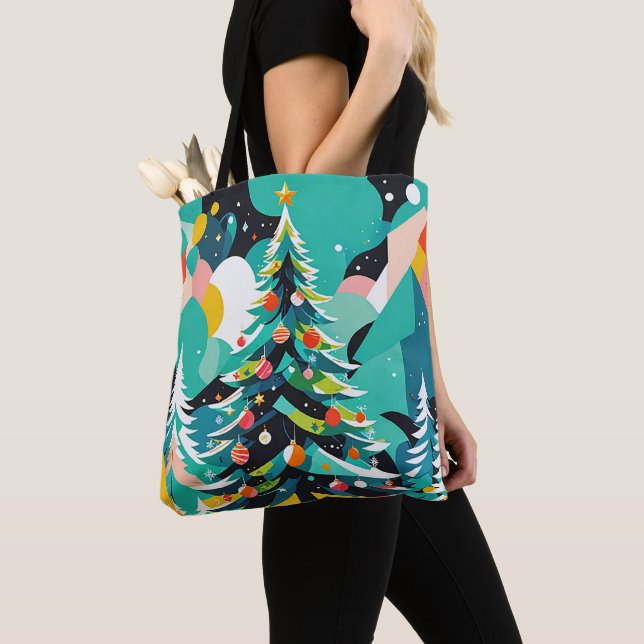 Eine moderne Weihnachtsbaumillustrierung 1 - Tote  Tasche (Von Nahem)