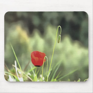 Eine Mohnmalerei künstlerischer Wildblume Mousepad