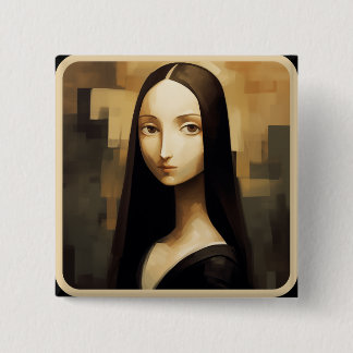 Eine Mona Lisa reimaginierte, ein Klassiker, aber  Button