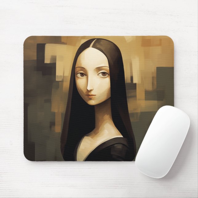 Eine Mona Lisa reimaginierte, ein Klassiker, aber  Mousepad (Mit Mouse)