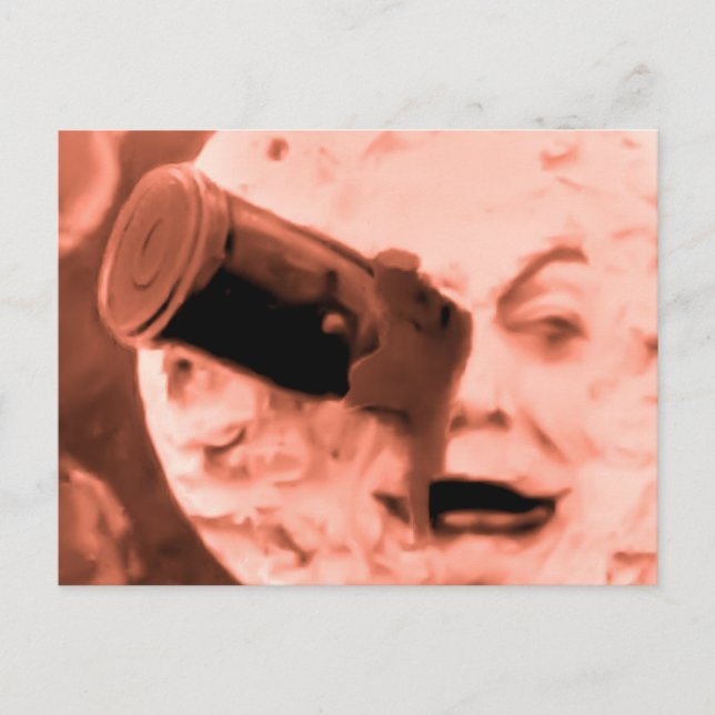 Eine Mondreise (Sepia-Rose) Postkarte (Vorderseite)