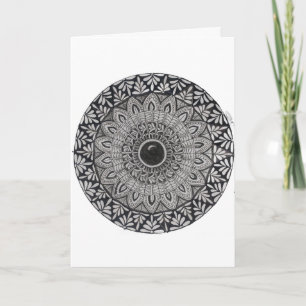 Eine monochrome Mandala-Kunst-Grußkarte Karte