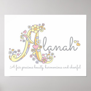 Eine Monografie Kunst Alanah Mädchen Name bedeutet Poster