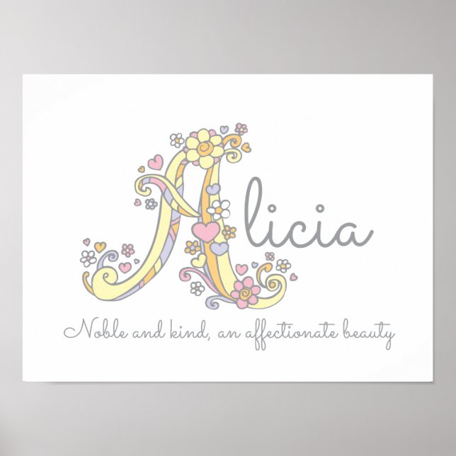 Eine Monografie Kunst Alicia Mädchen Name bedeutet Poster (Vorne)
