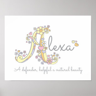 Eine Monogram-Kunst, die Alexa Girls heißt Poster