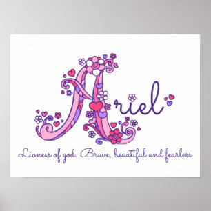 Eine monogramm Art Ariel Mädchen Name bedeutet Pos Poster