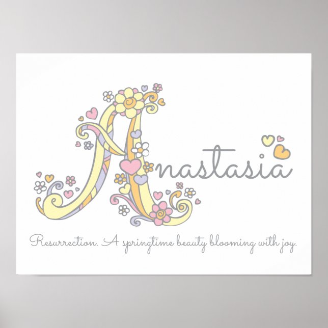 Eine Monogramm Kunst Anastasia Mädchen Name bedeut Poster (Vorne)