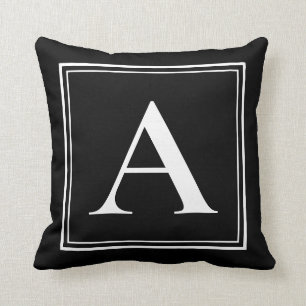 Eine Monogramm-Vorlage Elegant Moderne Schwarz-wei Kissen