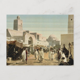 Eine Moschee in der Hauptstraße, Kairwan, Tunesien Postkarte
