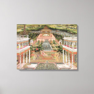 Eine Mughal Prinzessin in ihrem Garten (Gouache Leinwanddruck