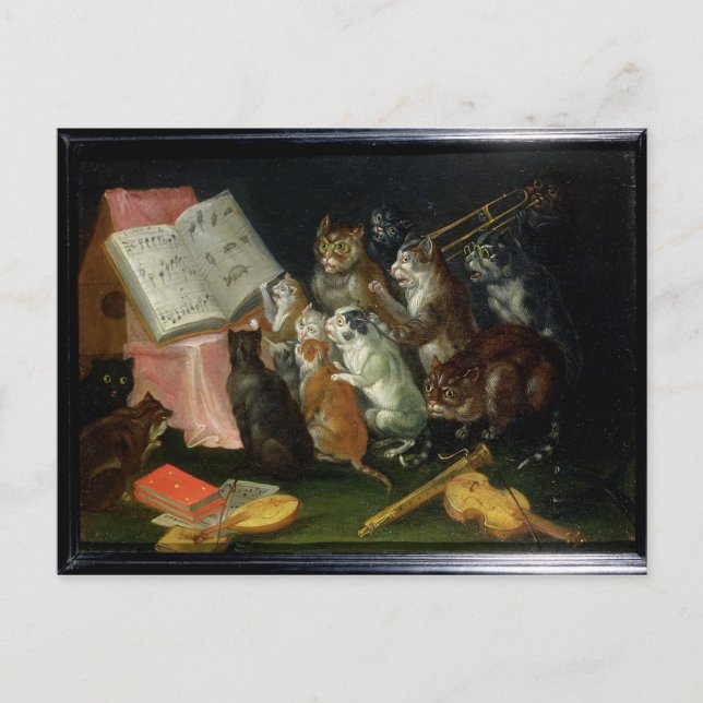 Eine musikalische Ansammlung von Katzen Postkarte (Vorderseite)