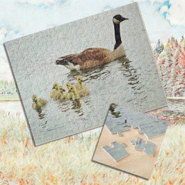 Eine Mutter Gans und ihr Baby Goslings Nature