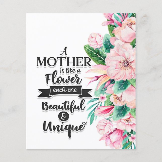 Eine Mutter ist wie ein Geschenk für Blume, ein Mu Flyer (Vorne)