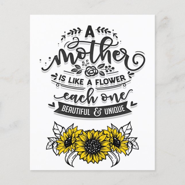Eine Mutter ist wie eine Blume, ein Niedliches Mut Flyer (Vorne)