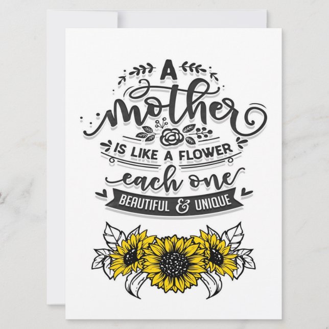 Eine Mutter ist wie eine Blume | Wall Art Text (Vorderseite)