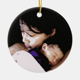 Eine Mutter mit ihrer neugeborenen" Verzierung Keramikornament