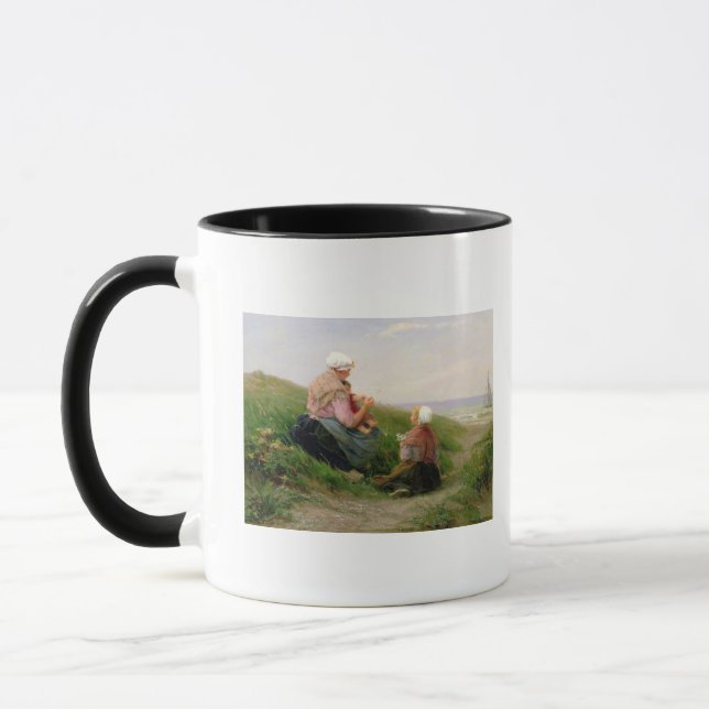 Eine Mutter und ihre kleinen Kinder Tasse (Links)